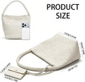 Woven Tote Bag For Women,shoulder Handbag Woven Purse,Beach Bag PU Leather Hobo Bag For Work Summer Travel | Elegant, Fashion