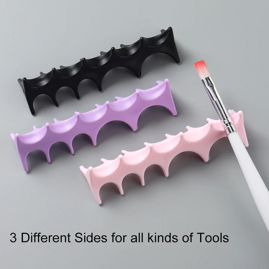 Soft Silicone Nail Pen Holder Brush Rack Shelf UV Gel Brush Display Stand Makeup Painting Pen Rest Organizer Stander Manicure