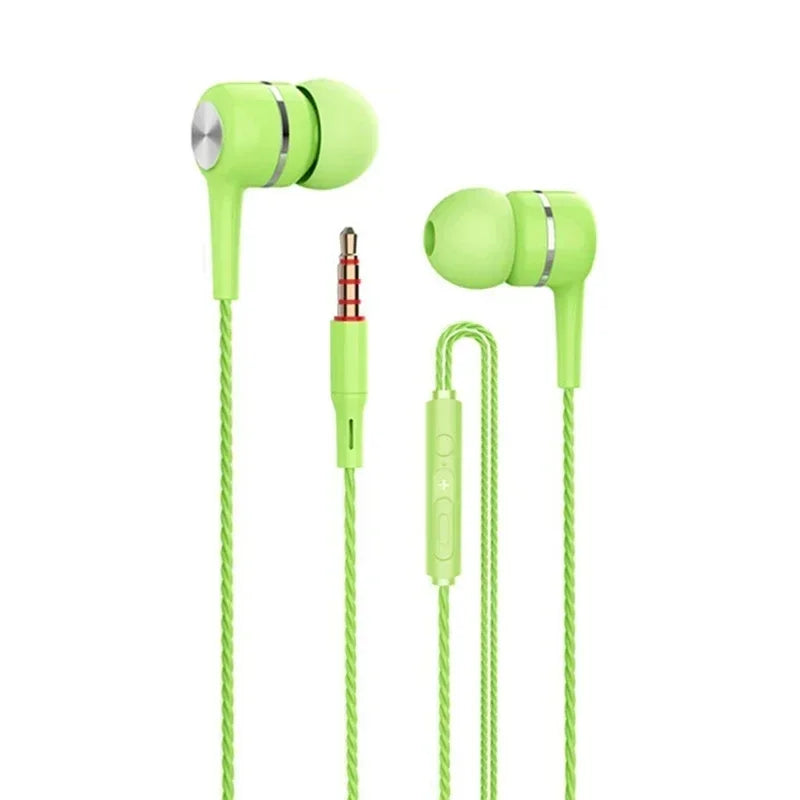 3.5mm Wired Headphones In Ear Headset Wired Earphones with Microphone Bass HiFi Stereo Earbuds Sports Music Gaming For Phones PC