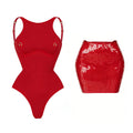 2026 2Pcs Sexy Women One Piece Swimsuit Female Swimwear Solid Biquini High Cut Monokini Push Up Swim Suits Bathingsuit Beachwear
