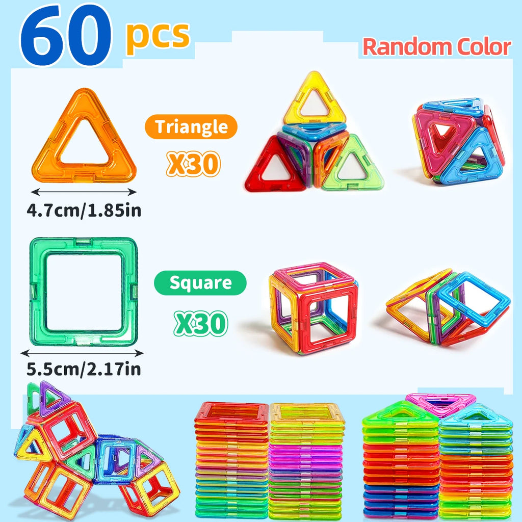 Medium Size Magnetic Block Building Toy Set，Creative Construction STEM Toy,Back-to-School Season, Birthday Gift