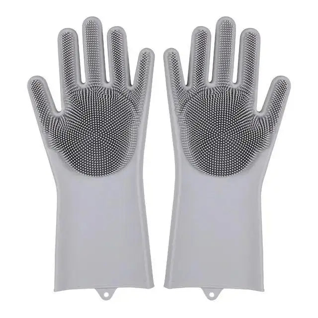 Magic Silicone Rubber Dishwashing Cleaning Gloves Household Scrubber Efficient Kitchen Cleaning Tools for Easy Cleaning