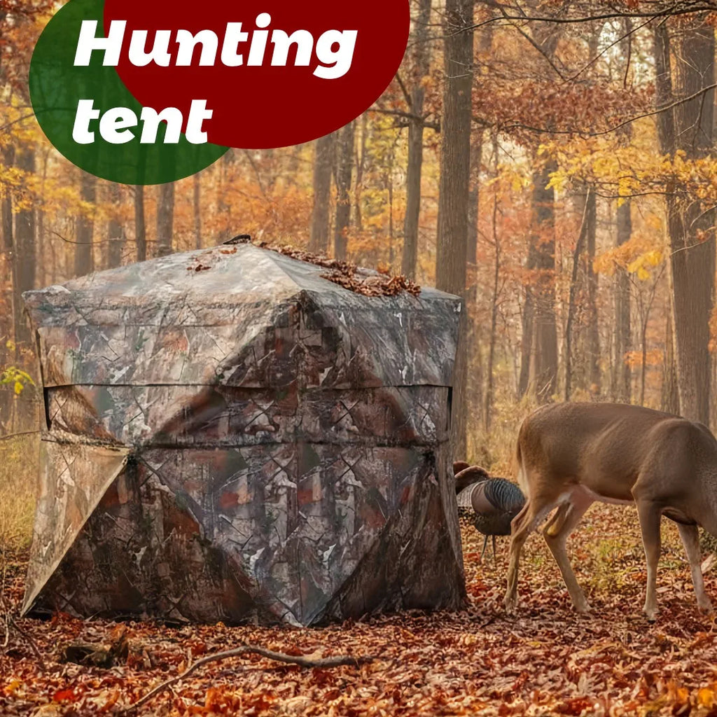 Camouflage Pop-Up Hunting Blind Easy Setup Ground Shelter Outdoor Camo Blind with Storage for Deer Turkey Duck Archery Season