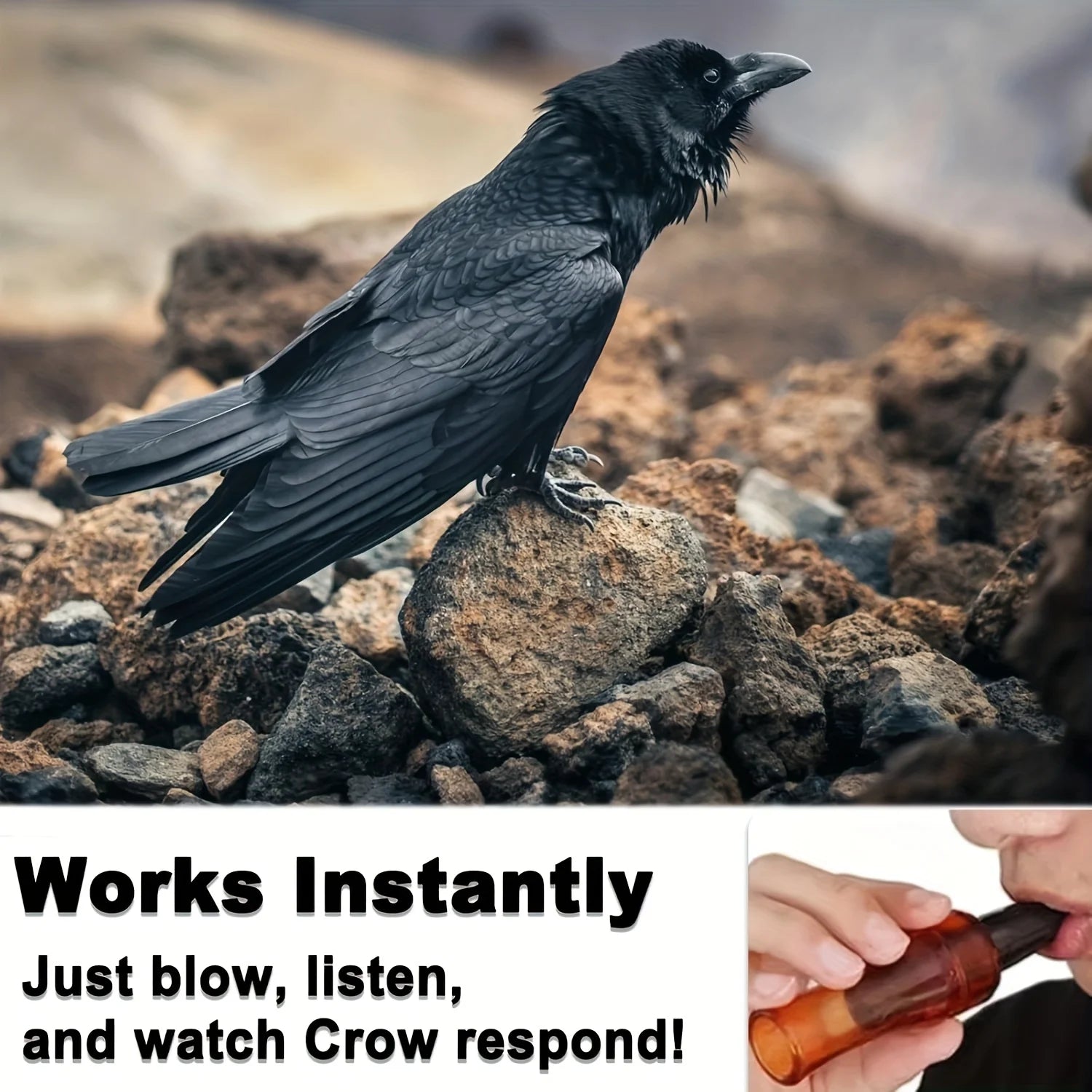 Crow Call Bird Decoy, Outdoor Crow Attractor & Bird Call Simulator for Hunting Use