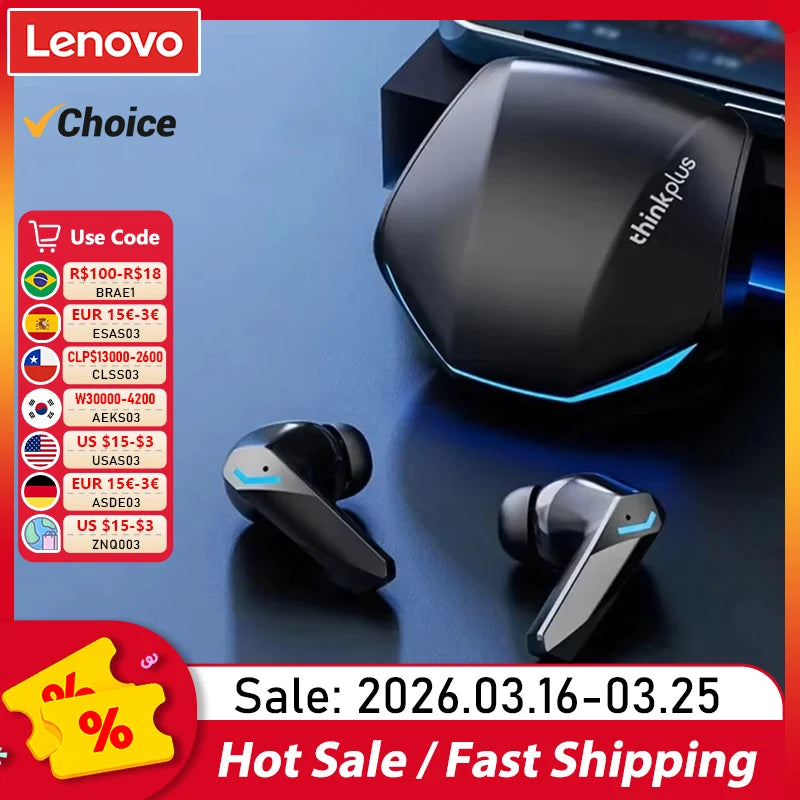 Lenovo GM2 Pro Gaming Earphones Bluetooth 5.3 Sport Headset Dual Mode HD Call Noise Reduction Earbuds with Mic Music Earphones