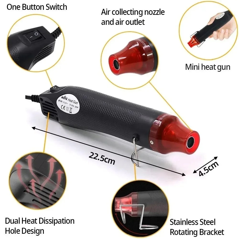US/EU Plug Handheld Hot Air Gun 220/110V DIY Tool Heat Electric Power Tool Mini Soldering Temperature Crafts Blower Seat Shrink