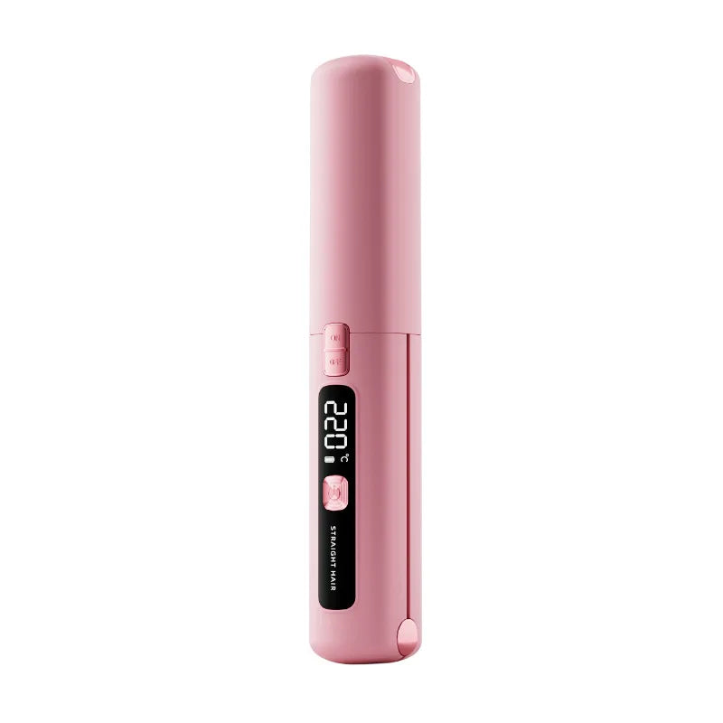 TINSOL Mini Wireless Straightener Portable Curler with Multi-Function Professional Hair Styling Tool with Dual Switch Activation