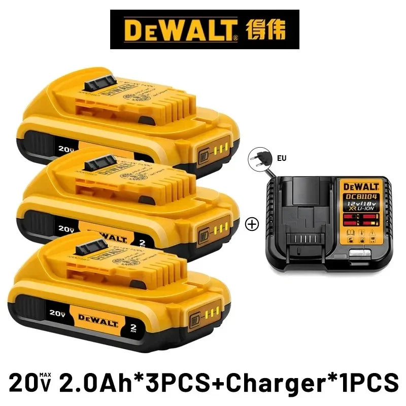 100% Genuine Dewalt 20V Battery,5AH 6AH Rechargeable Lithium Ion Battery, Dewalt DCB200 Power Tool Replacement Battery