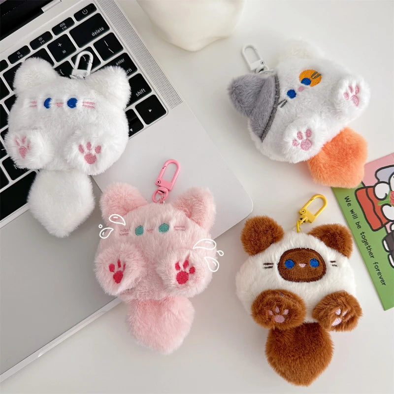 Cute Plush Cat Pendant Girl Backpack Pendant Couple Bag Keychain Decorative Gift