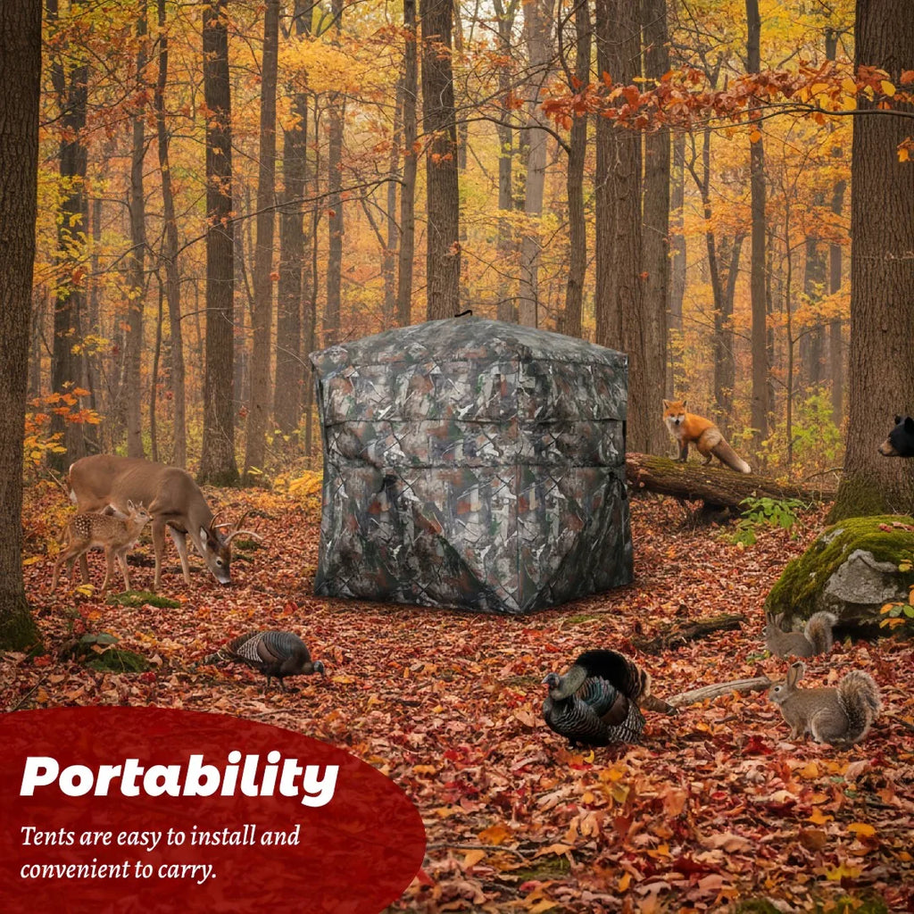 Camouflage Pop-Up Hunting Blind Easy Setup Ground Shelter Outdoor Camo Blind with Storage for Deer Turkey Duck Archery Season
