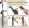 Ultra Light Carbon Fiber Trekking Poles - Cork & EVA Grips, Quick Flip Locks, 24-55" Adjustable
