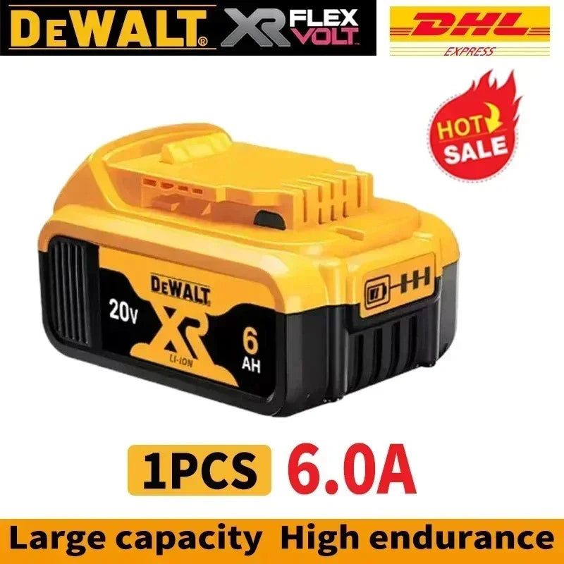 100% Genuine Dewalt 20V Battery,5AH 6AH Rechargeable Lithium Ion Battery, Dewalt DCB200 Power Tool Replacement Battery