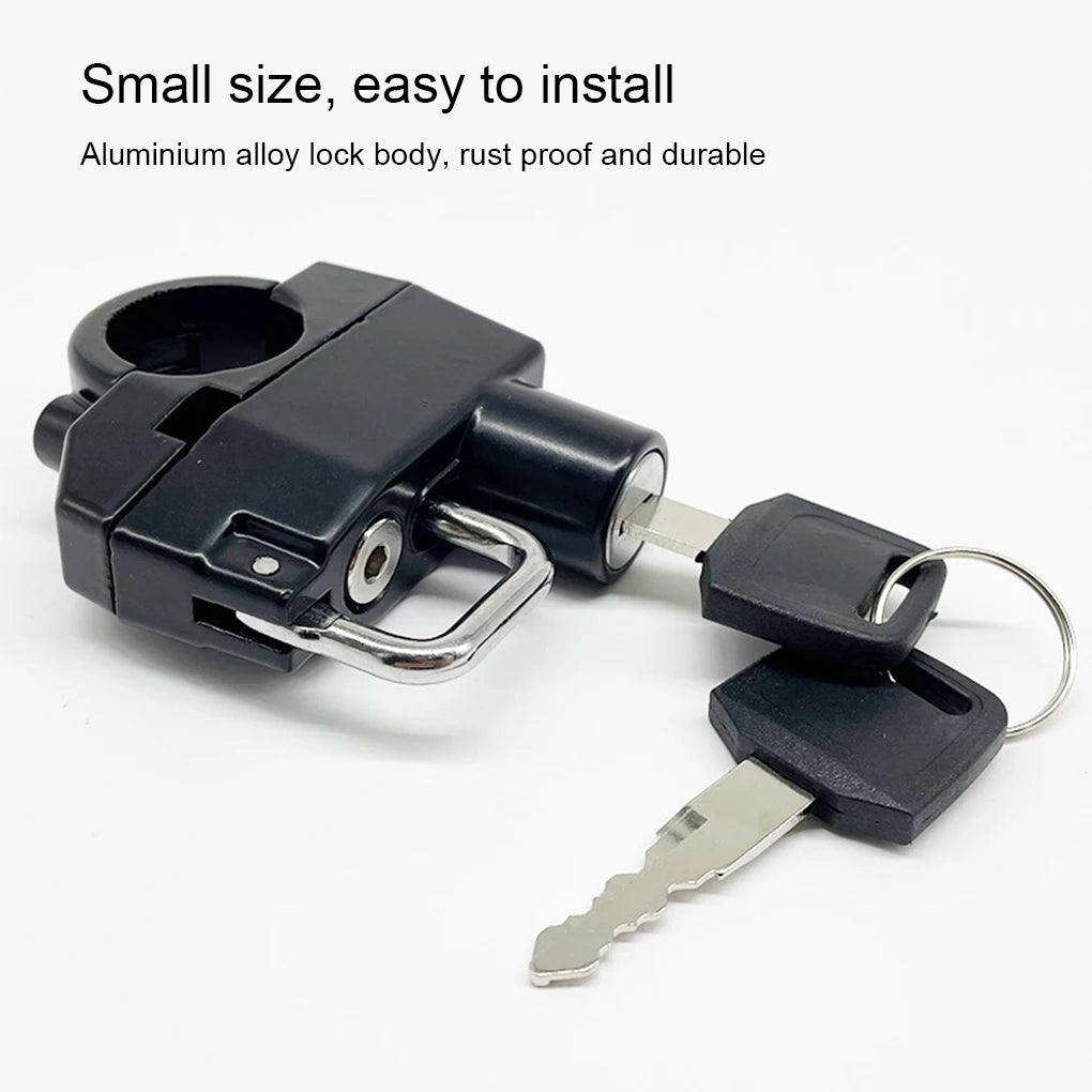 Motorcycle Helmet Lock - Anti-Theft Security with 2 Keys, Compact & Weather Resistant for Motorbike, Scooter, E-Bike Protection