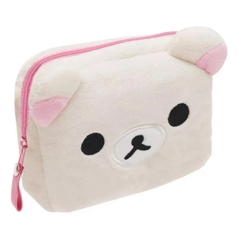 New Rilakkuma Cute Makeup Organizer Storage Bag Cartoon Bear Plush Multi Case Kawaii Cosmetic Bags Vanity Beauty Case