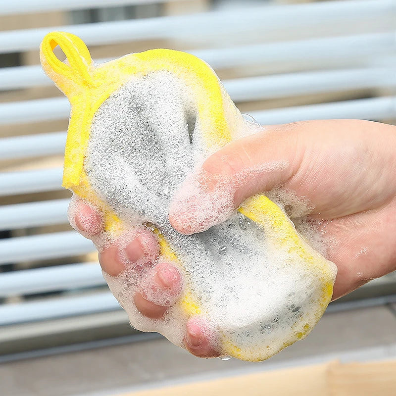 10PCS Dishwashing Sponges Double Sided Pot Pan Scrubber Brushes Reusable Household Cleaning Sponges Kitchen Tool Set