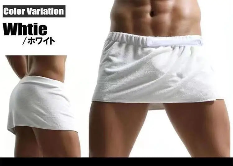 Men's Bath Towel Absorbent Towel Sexy Beach Skirt Anti-light Men's Bath Skirt Can Wear Towel Swimming Trunks