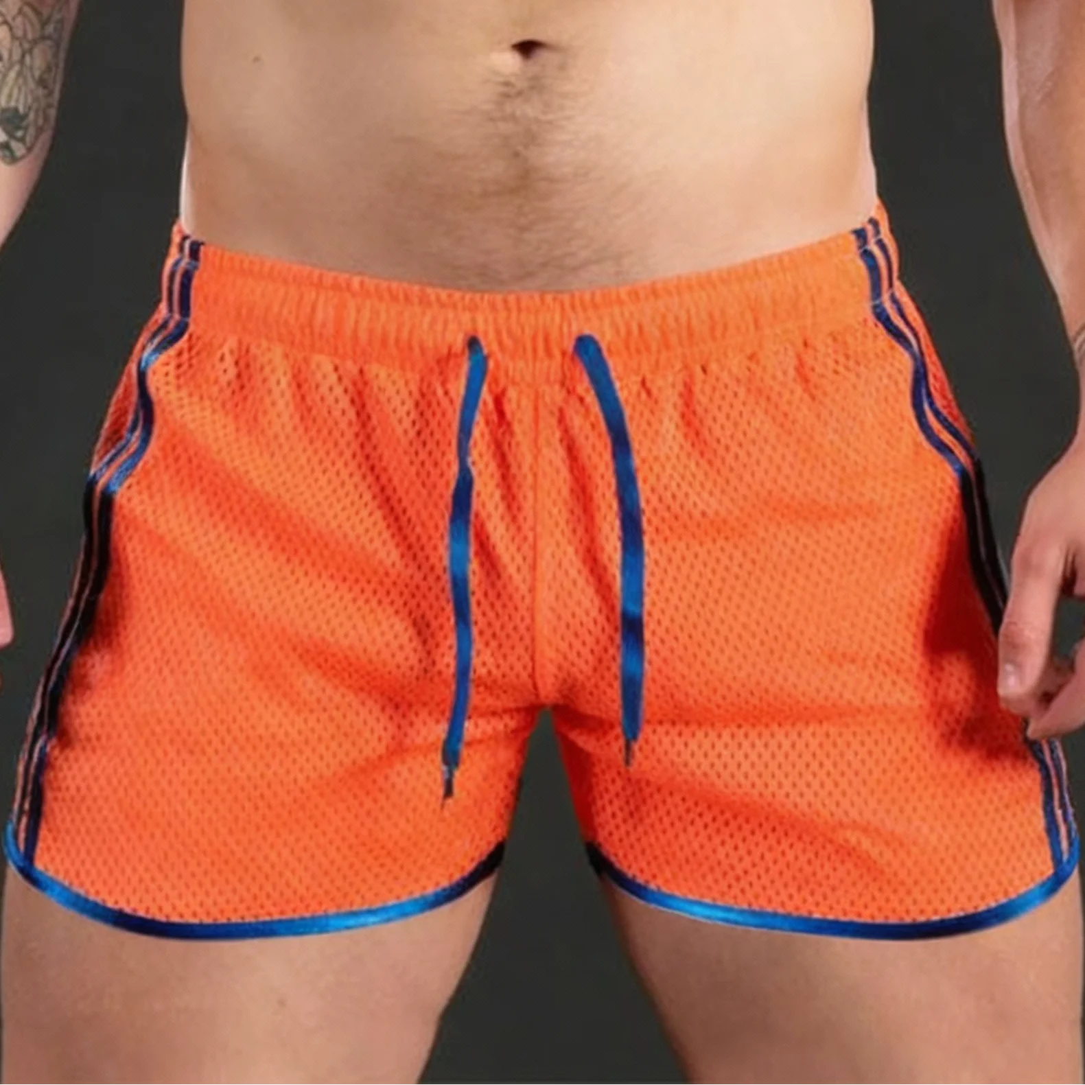 GITF New Gym Mens Sport Running Shorts Quick Dry grid Workout Short Pants GYM Wear Men Soccer Tennis Training Beach Swim Shorts