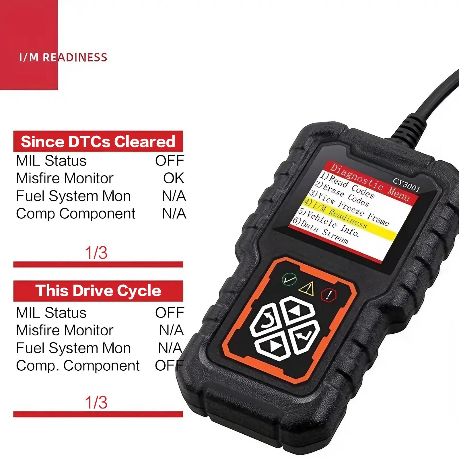 USB Powered Car Diagnostic Tool Engine Code Reader CAN Data Streaming DTC Lookup I/M Readiness Tool for Automotive Repair