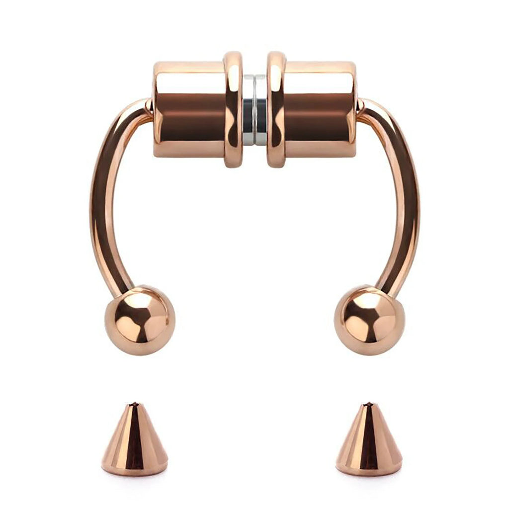 Stainless Steel Magnetic Nose Ring - Fake Non-Piercing Horseshoe Hoop, Clip-on Septum Jewelry