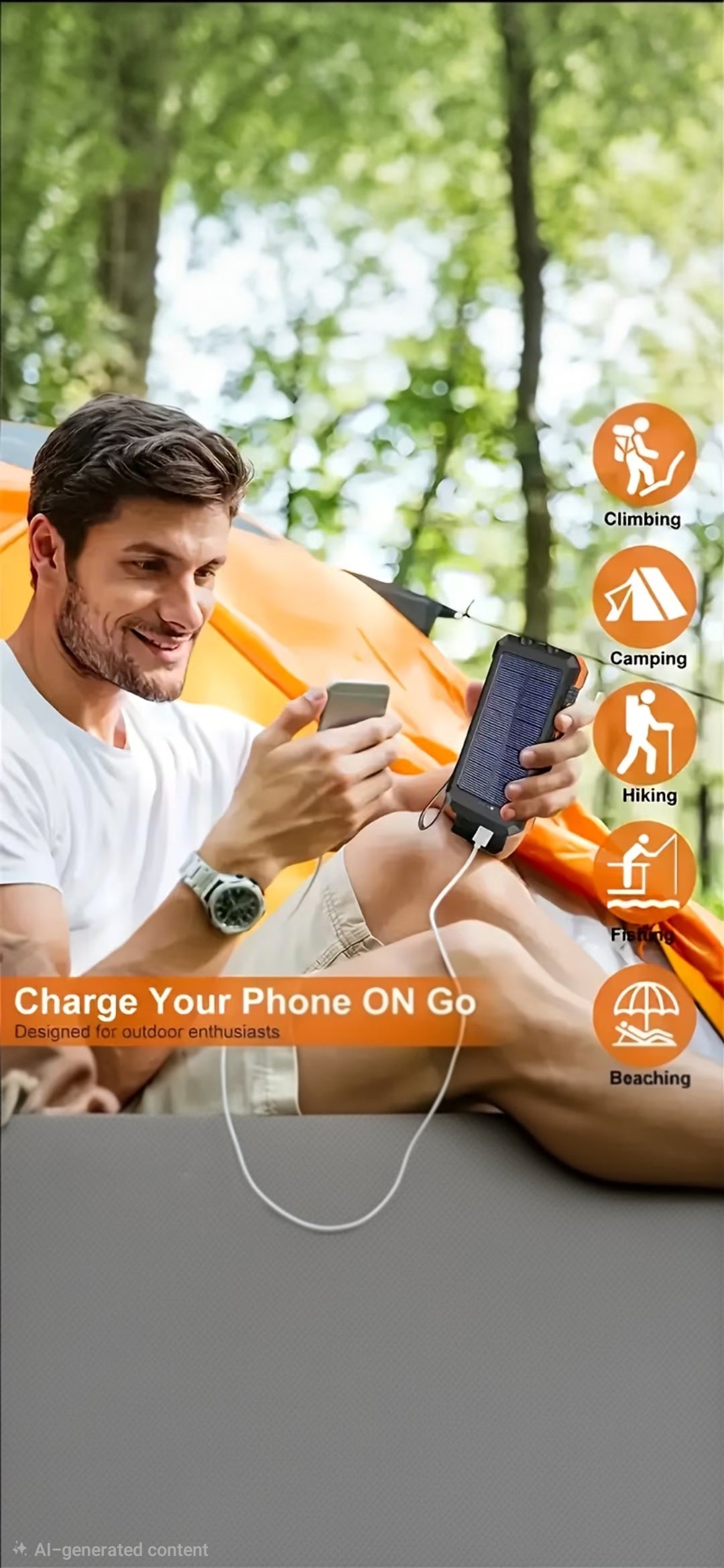 Portable solar charger and power bank