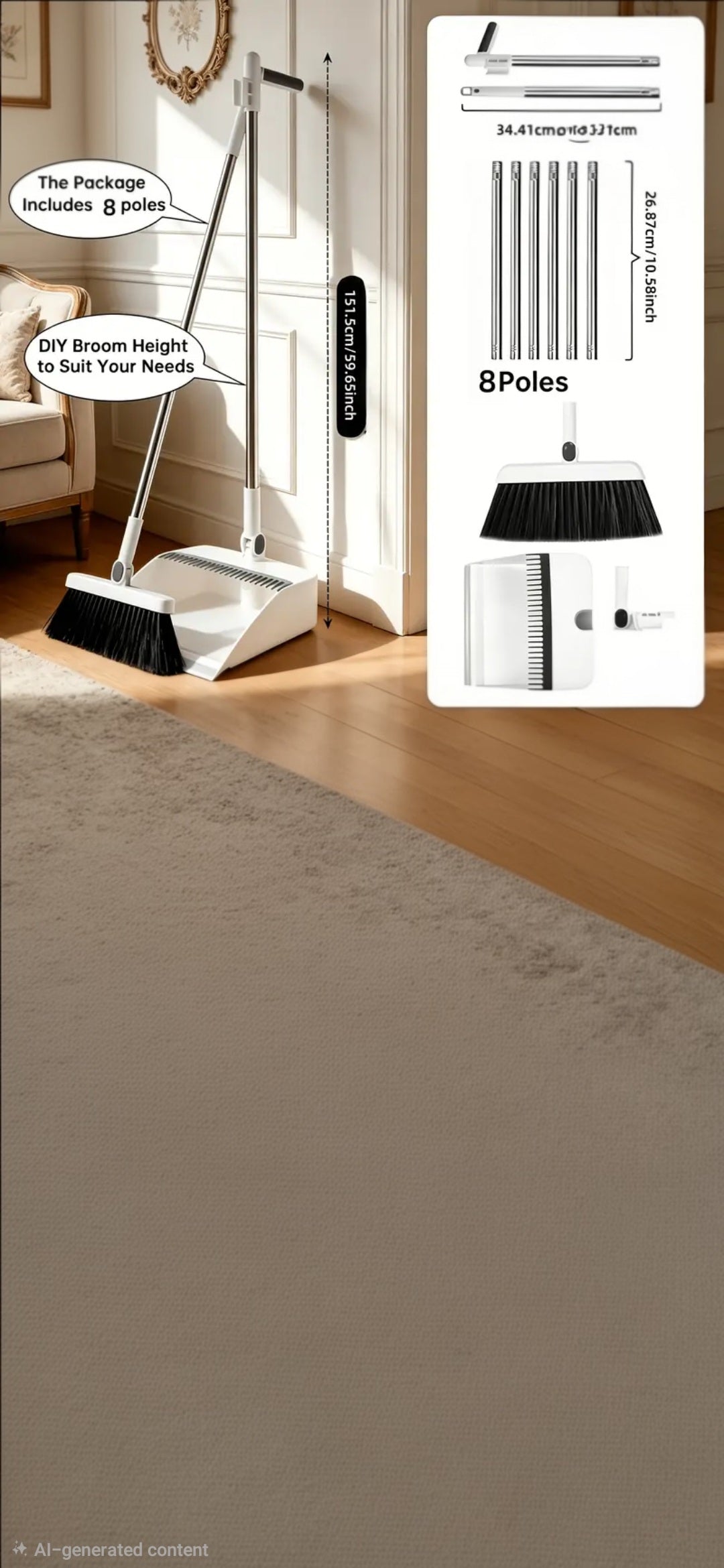 Foldable broom and dust pan