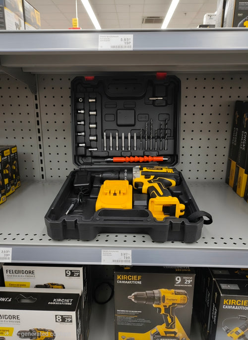 21-volt cordless drill with case