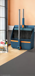 Foldable broom and dust pan