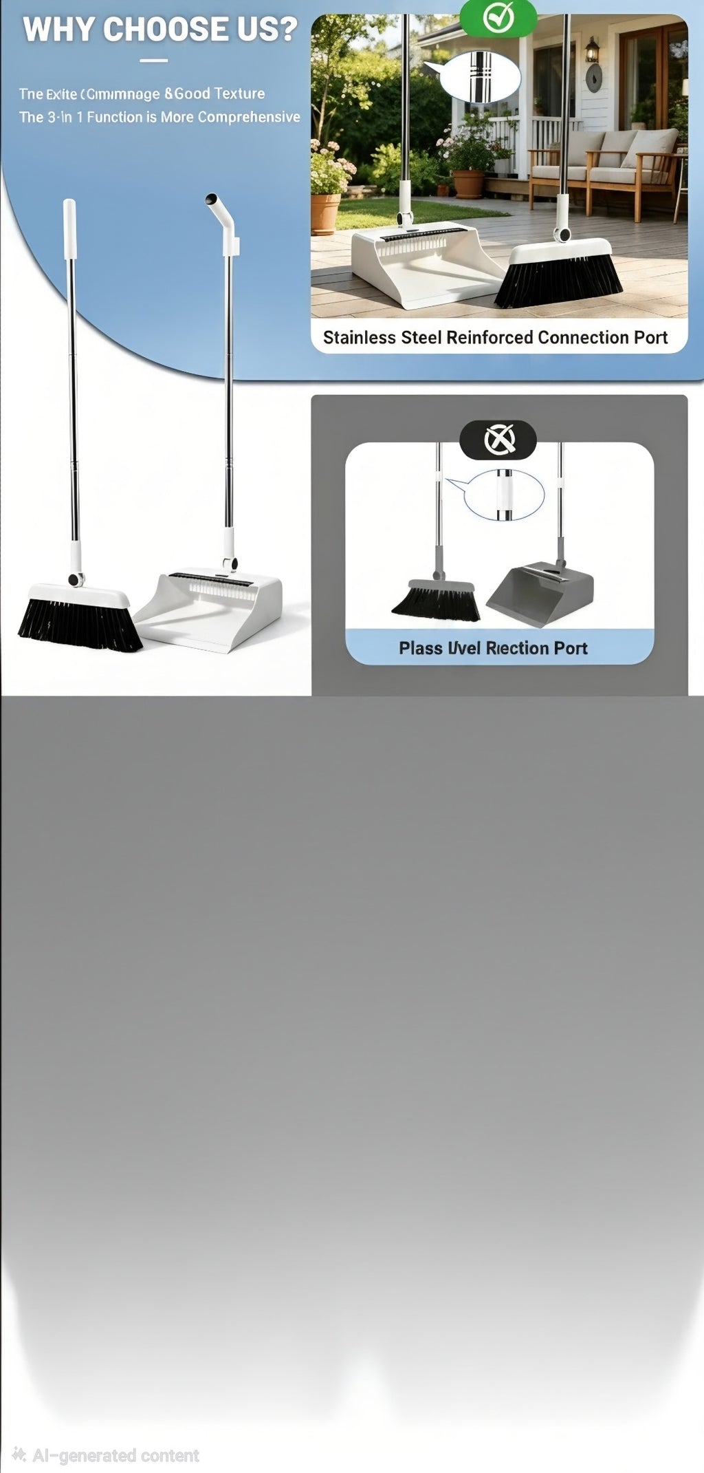 Foldable broom and dust pan