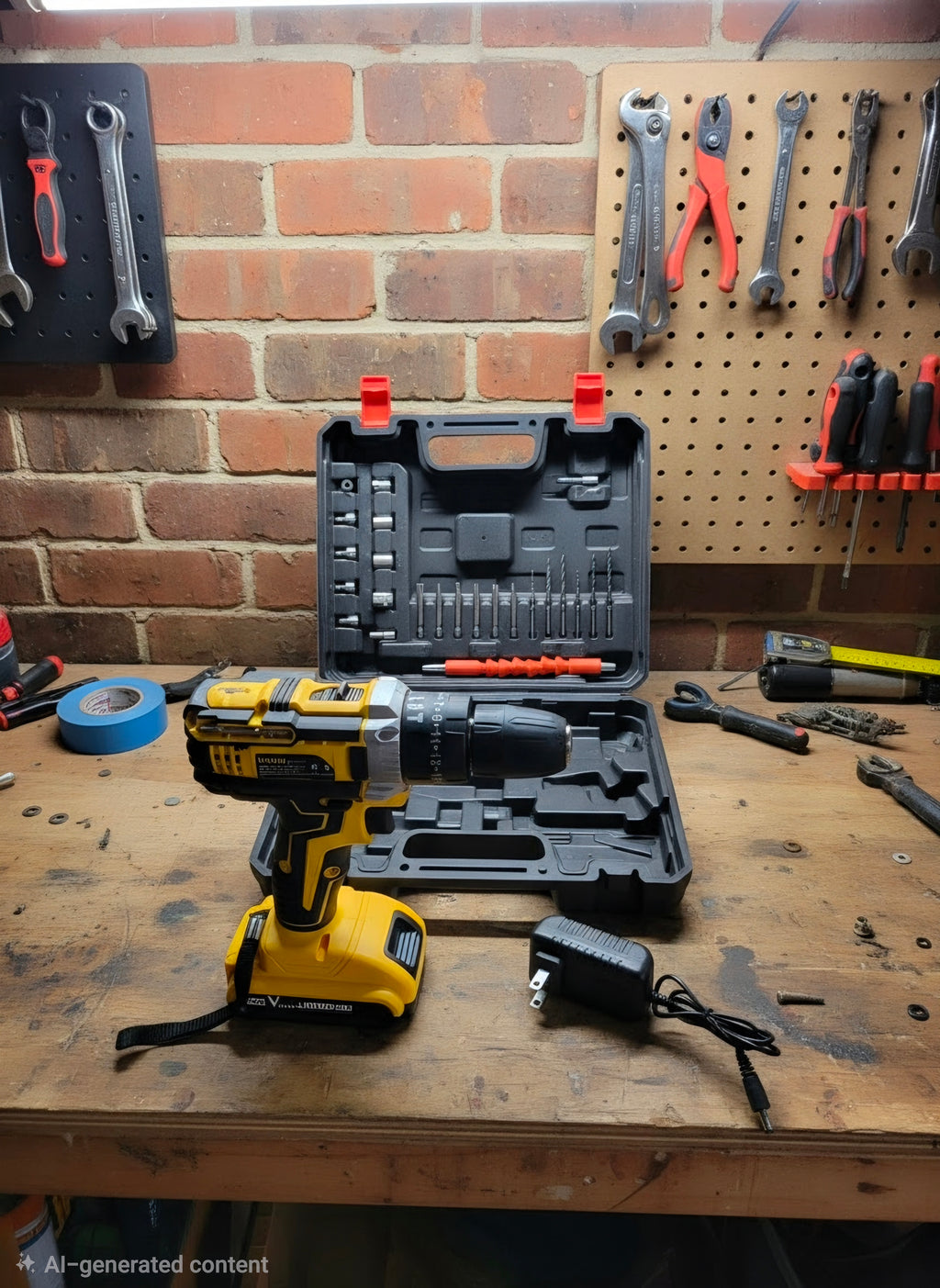 21-volt cordless drill with case